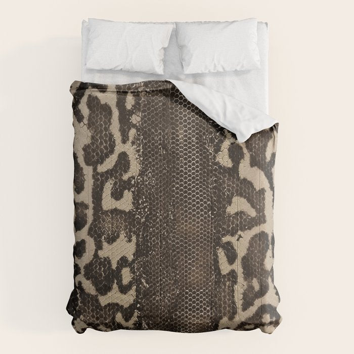 Snake Boa Skin - Bold Reptile Pattern in Neutral Tones Comforter Gallery Image 1