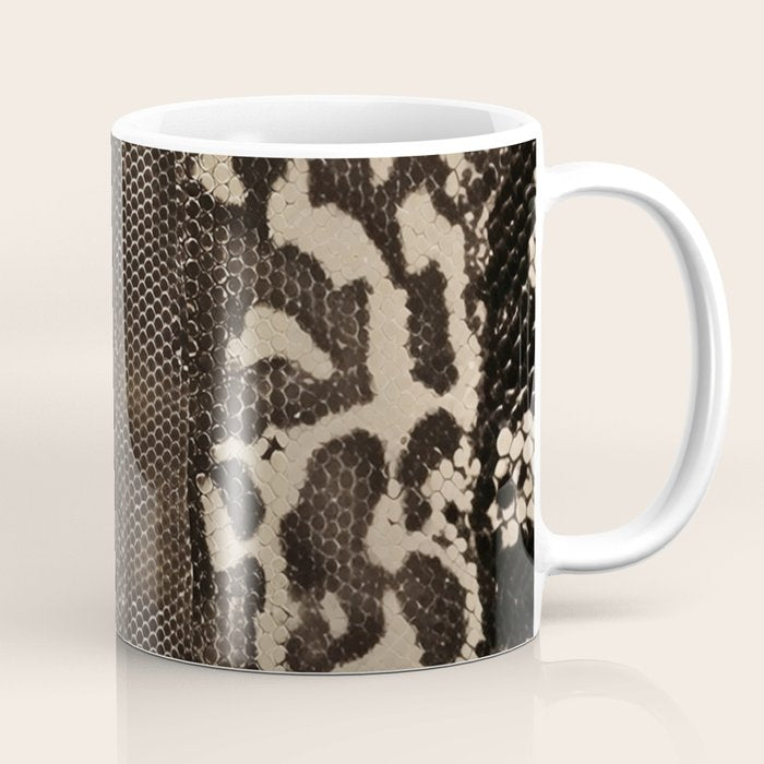 Snake Boa Skin - Bold Reptile Pattern in Neutral Tones Coffee Mug Gallery Image 1