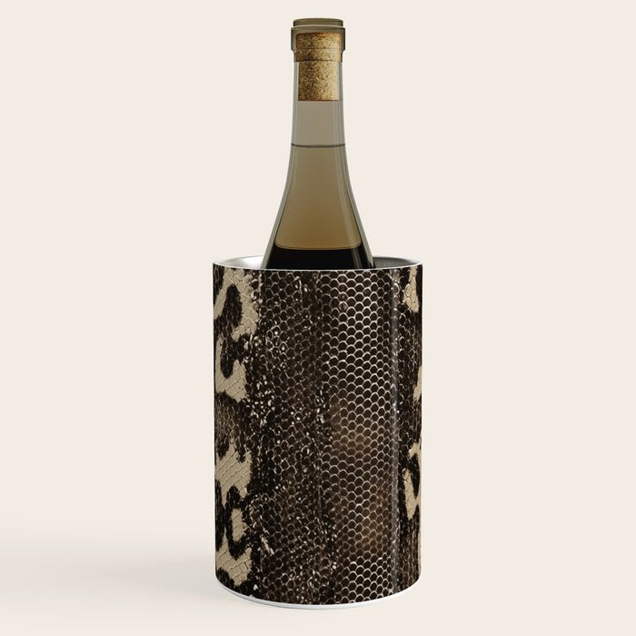 Snake Boa Skin - Bold Reptile Pattern in Neutral Tones Wine Chiller Gallery Image 1