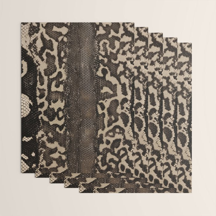 Snake Boa Skin - Bold Reptile Pattern in Neutral Tones Wrapping Paper Gallery Image 3