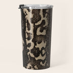 Snake Boa Skin - Bold Reptile Pattern in Neutral Tones Travel Mug Gallery Image 3
