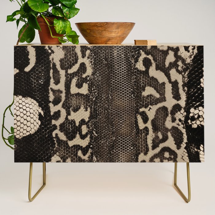 Snake Boa Skin - Bold Reptile Pattern in Neutral Tones Credenza Gallery Image 1