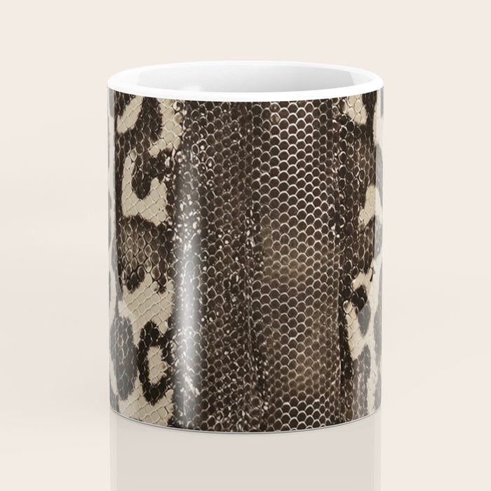 Snake Boa Skin - Bold Reptile Pattern in Neutral Tones Coffee Mug Gallery Image 4