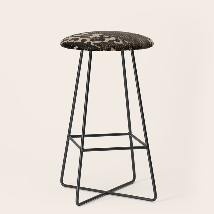 Snake Boa Skin - Bold Reptile Pattern in Neutral Tones Stool Gallery Image 1