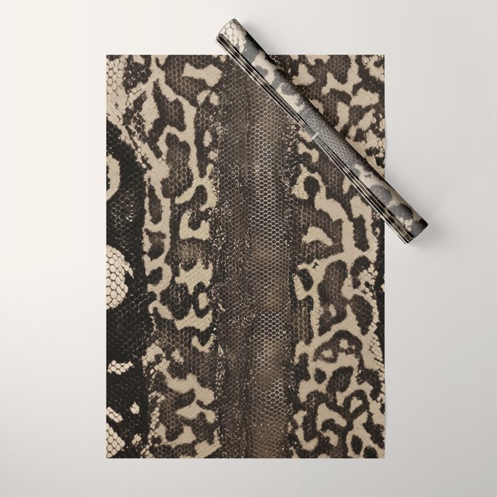 Snake Boa Skin - Bold Reptile Pattern in Neutral Tones Wrapping Paper Gallery Image 1