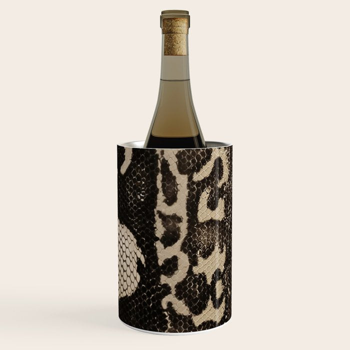 Snake Boa Skin - Bold Reptile Pattern in Neutral Tones Wine Chiller Gallery Image 2