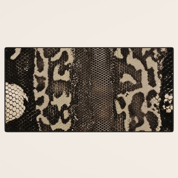 Snake Boa Skin - Bold Reptile Pattern in Neutral Tones Desk Mat Gallery Image 3