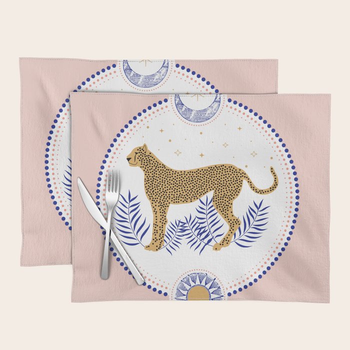 Wild Cheetah and the Moon 2 Placemat Gallery Image 1