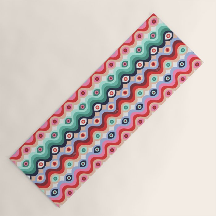 Psychedelic Eye Melt - Mint & Pink Yoga Mat Gallery Image 1