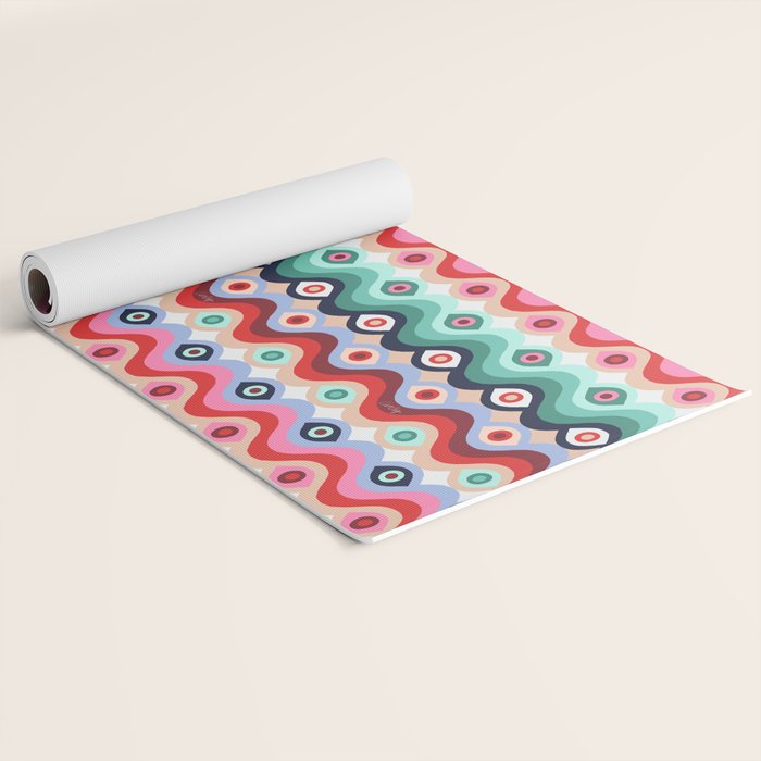 Psychedelic Eye Melt - Mint & Pink Yoga Mat Gallery Image 2