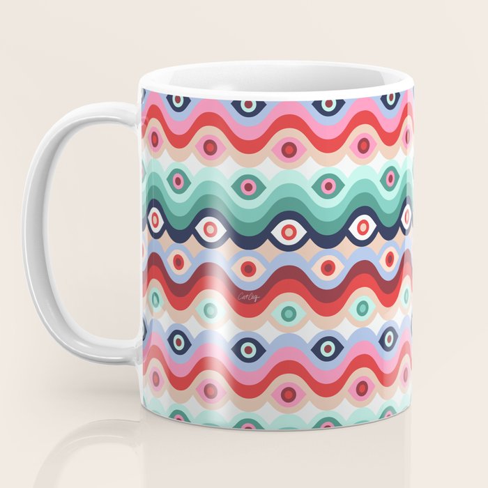 Psychedelic Eye Melt - Mint & Pink Coffee Mug Gallery Image 3