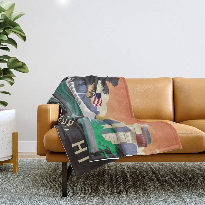 Pearl Harbor, HI - Submarine Homeport Throw Blanket