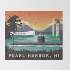 Pearl Harbor, HI - Submarine Homeport Throw Blanket Gallery Image 2