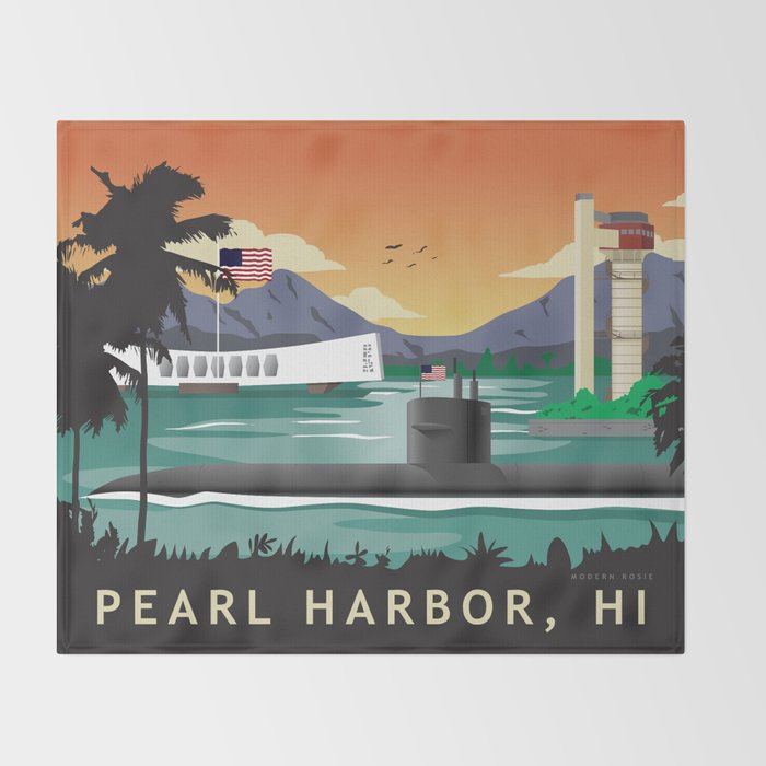 Pearl Harbor, HI - Submarine Homeport Throw Blanket Gallery Image 2