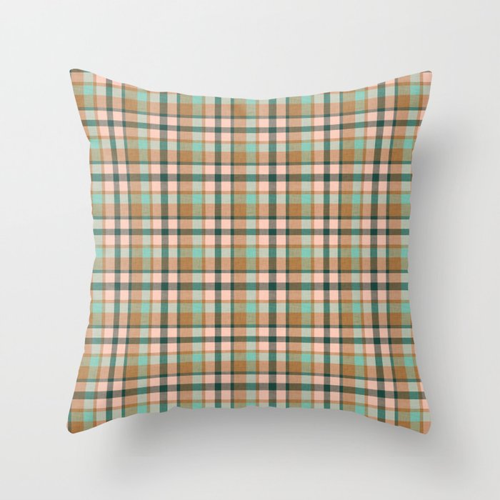 celtic plaid bronze Throw Pillow Gallery Image 1
