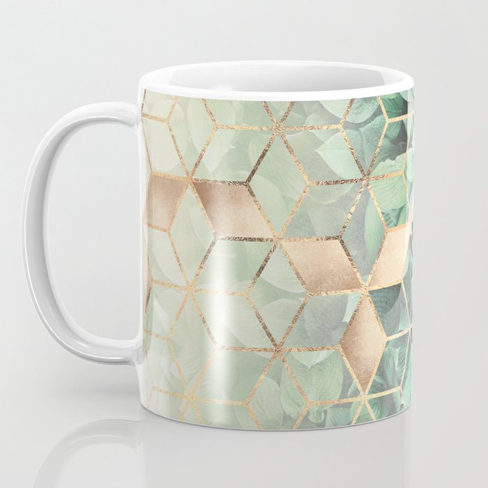 Leaves And Cubes Coffee Mug Gallery Image 3