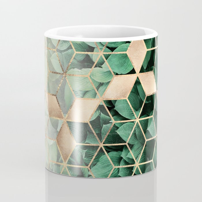 Leaves And Cubes Coffee Mug Gallery Image 4