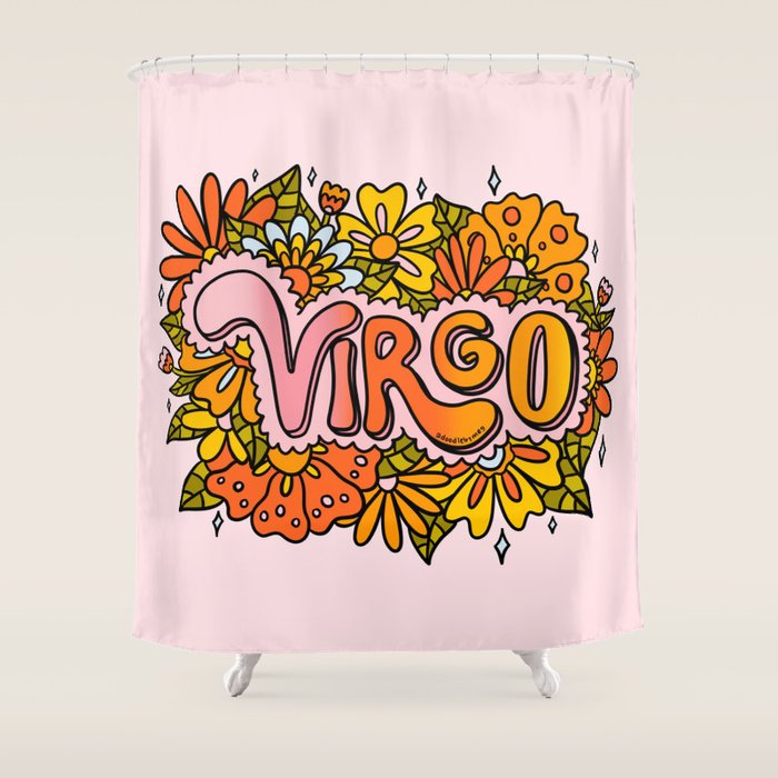 Virgo Flowers Shower Curtain Gallery Image 1