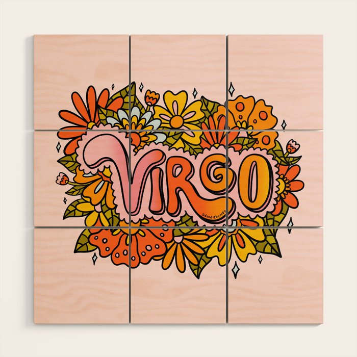 Virgo Flowers Wood Wall Art Gallery Image 1
