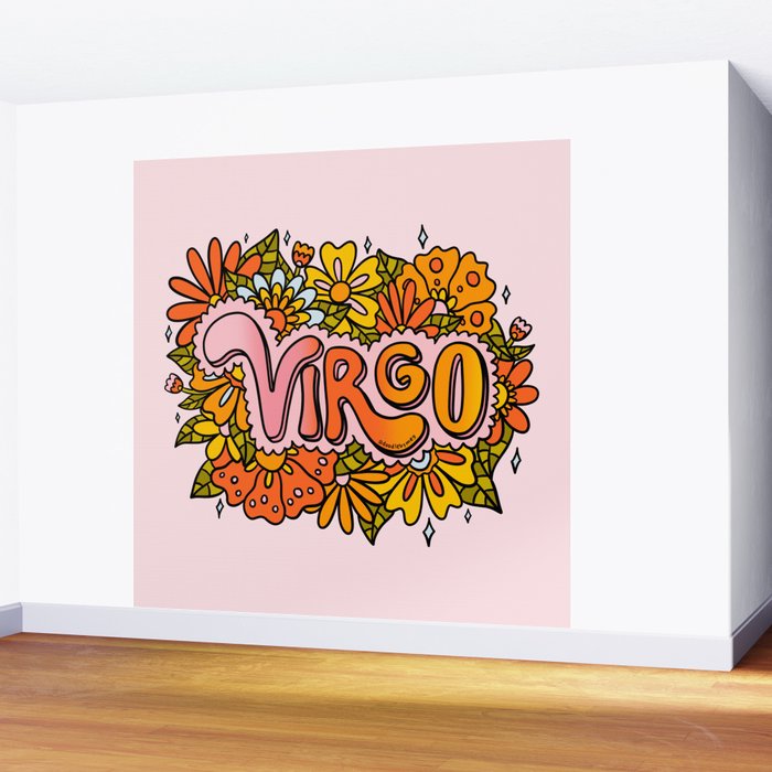 Virgo Flowers Wall Mural Gallery Image 2