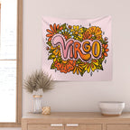 Virgo Flowers Wall Tapestry Gallery Image 2