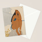 portrait of an elegant woman on the beach in a swimsuit Stationery Card Gallery Image 2