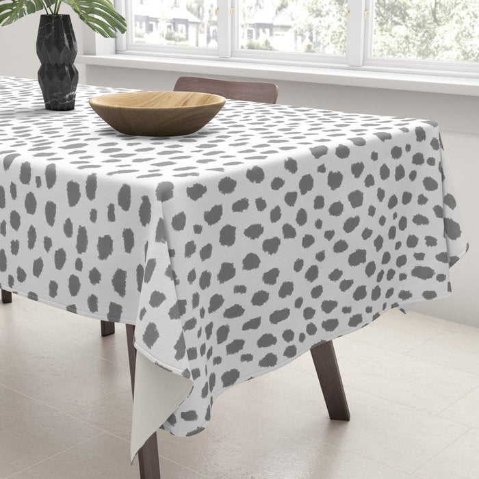 Gray Dalmatian Spots (gray/white) Tablecloth Gallery Image 3
