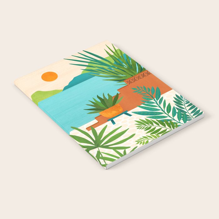 Bali Sunset View in Teal and Orange Notebook Gallery Image 1
