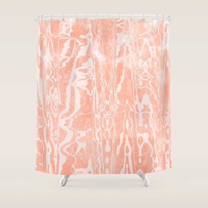 electric ave: peach Shower Curtain Gallery Image 1