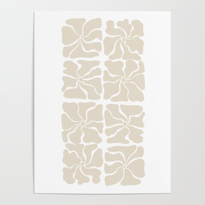 Monochrome Petal Mosaic Pattern Poster Gallery Image 4