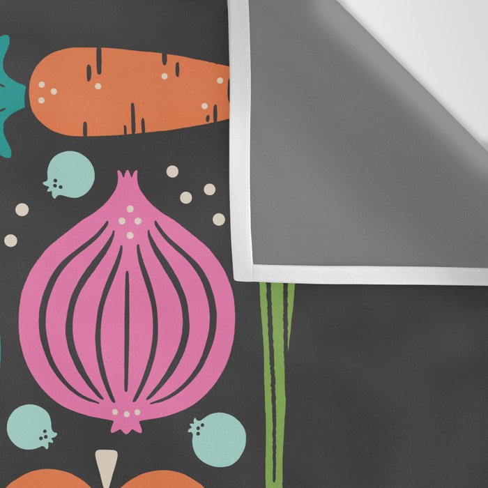 Fruit and Veggies 2025 Calendar - Muli-color on black Wall Tapestry Gallery Image 3