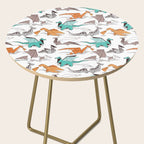 Origami dragon friends // white background aqua orange grey and taupe fantastic creatures Side Table Gallery Image 2