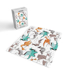 Origami dragon friends // white background aqua orange grey and taupe fantastic creatures Jigsaw Puzzle Gallery Image 2