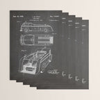 Fire Truck Patent - Fireman Art - Black Chalkboard Wrapping Paper Gallery Image 3