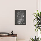 Fire Truck Patent - Fireman Art - Black Chalkboard Poster Gallery Image 2