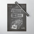 Fire Truck Patent - Fireman Art - Black Chalkboard Wrapping Paper Gallery Image 1