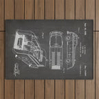 Fire Truck Patent - Fireman Art - Black Chalkboard Outdoor Rug Gallery Image 1