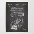 Fire Truck Patent - Fireman Art - Black Chalkboard Poster Gallery Image 4