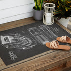 Fire Truck Patent - Fireman Art - Black Chalkboard Outdoor Rug Gallery Image 2