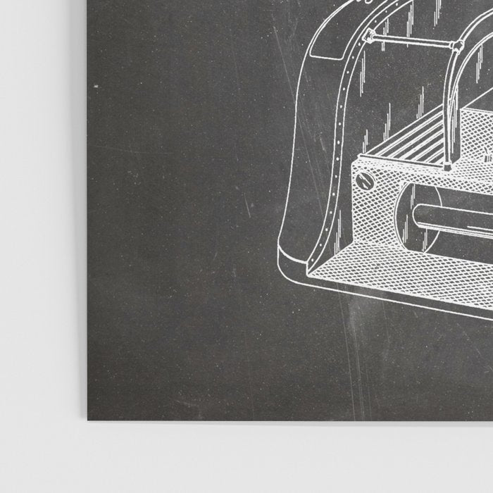 Fire Truck Patent - Fireman Art - Black Chalkboard Poster Gallery Image 3