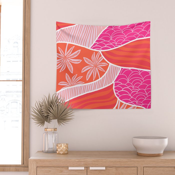 kauai, pink Wall Tapestry Gallery Image 2