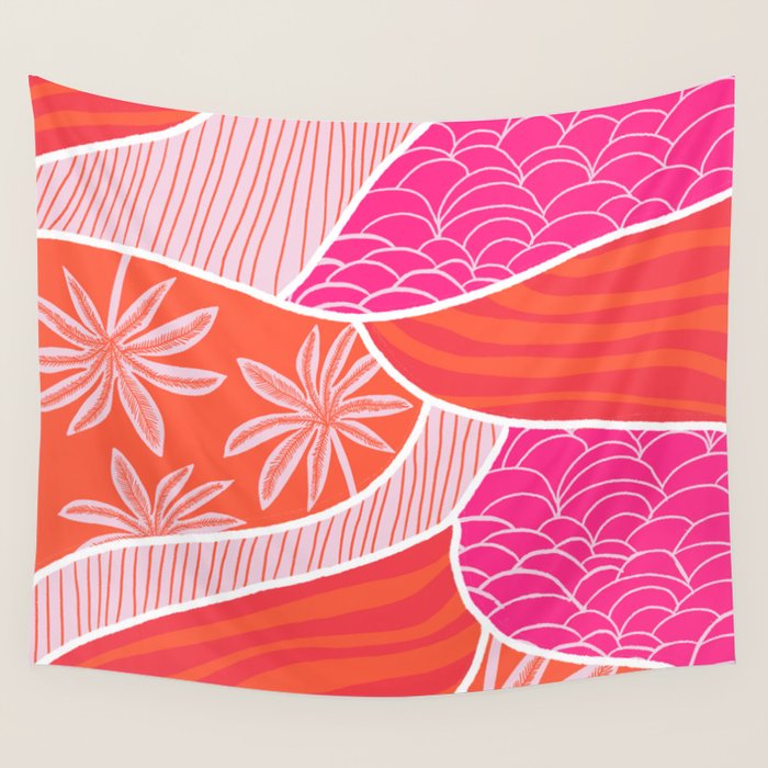 kauai, pink Wall Tapestry Gallery Image 4