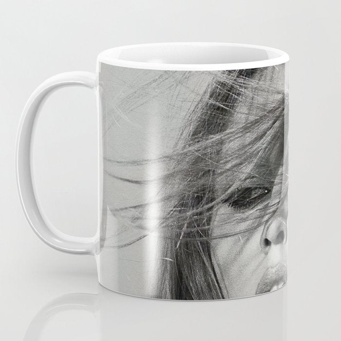 Brigitte Bardot Smoking a Cigarette, Black and White Photograph Coffee Mug Gallery Image 3