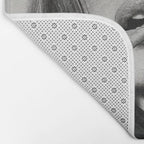 Brigitte Bardot Smoking a Cigarette, Black and White Photograph Bath Mat Gallery Image 2