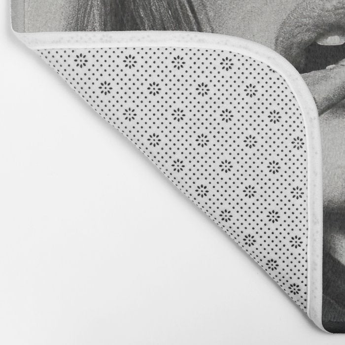 Brigitte Bardot Smoking a Cigarette, Black and White Photograph Bath Mat Gallery Image 2
