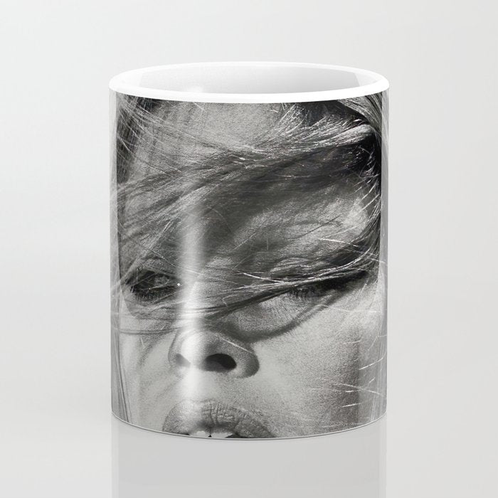 Brigitte Bardot Smoking a Cigarette, Black and White Photograph Coffee Mug Gallery Image 4