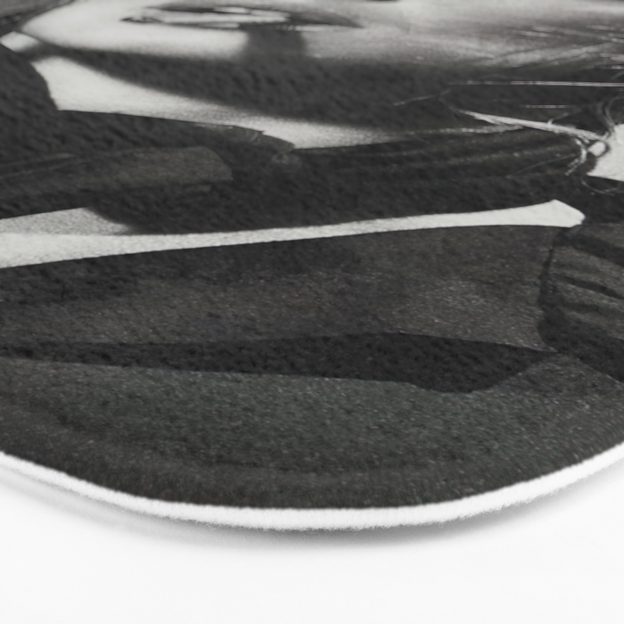 Brigitte Bardot Smoking a Cigarette, Black and White Photograph Bath Mat Gallery Image 3