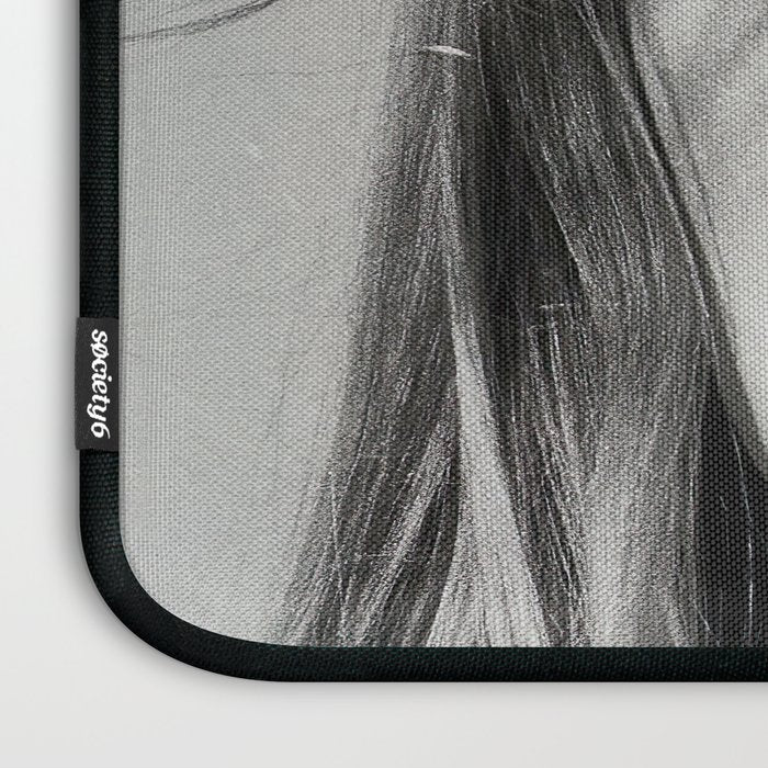 Brigitte Bardot Smoking a Cigarette, Black and White Photograph Laptop Sleeve Gallery Image 3