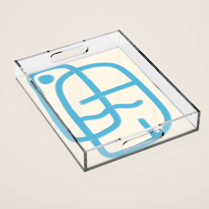 FISHERMAN ABSTRACT PORTRAIT Acrylic Tray Gallery Image 1