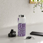 Floral Prints, Chevron, Purple and Gray Water Bottle Gallery Image 4